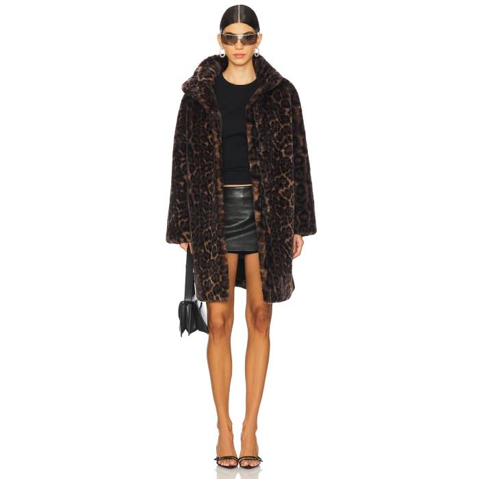 アパ栗鼠 Apparis 【 Blair Leopard Mid Length Coat Women Dark Leopard 】 ヒョウ柄 レオパード ミッド レディース ヒョウ柄 レオパード