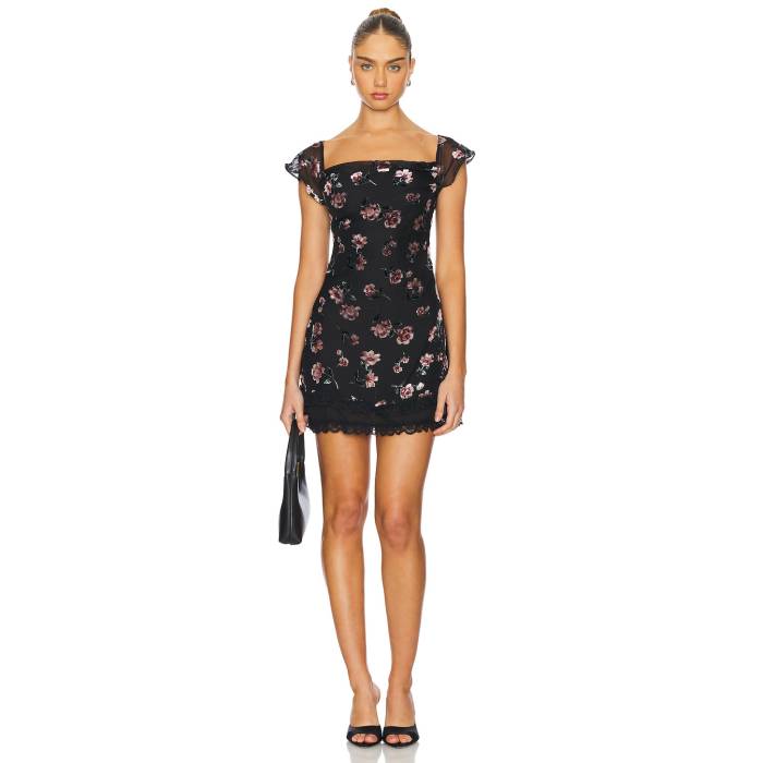 For Love \u0026 Lemons 【 Aigrette Mini Dress Women Black 】 お召しもの レディース 黒いこと 黒いこと レディースファッション-ドレス
