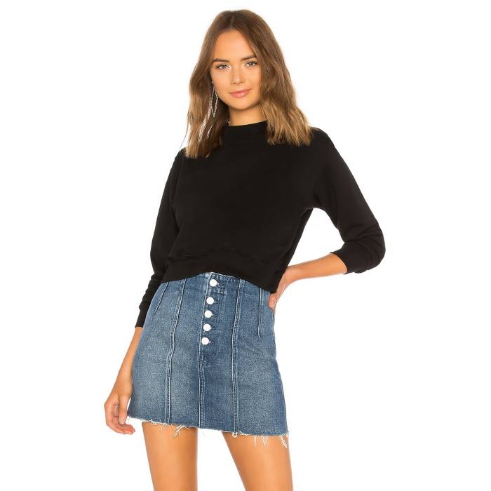 Cotton Citizen 【 Milan Crew Sweatshirt Women Jet Black 】 労働者の一団 汗水 調教師 レディース 黒いこと 黒いこと
