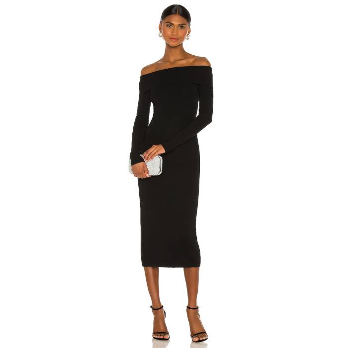 バルドット Bardot 【 Off Shoulder Knit Dress Women Black 】 ニット ドレス レディース 黒色 ブラック