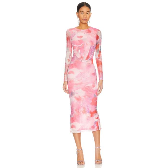 バル一点 Bardot 【 Lena Mesh Midi Dress Women Wildflower 】 御召しもの レディース