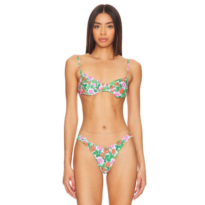 ルリファマ Luli Fama 【 Strawberry Fields Wavy Luxe Bikini Top Women Multicolor 】 レディース
