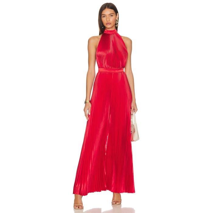 L\u0027idee 【 Cinema Low Back Jumpsuit Women Red 】 飛び降りる背広 レディース Red 赤・赤いこと