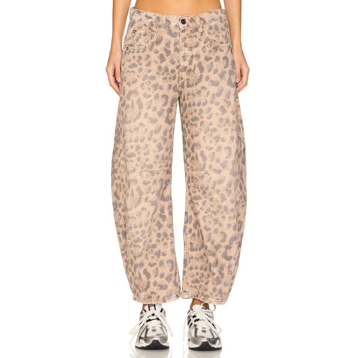 フリーピープル Free People 【 X We The Free Good Luck Printed Mid Rise Barrel In Brown Women Brown 】 無償性 ミッド ライズ 赤銅色 赤銅色 レディース 赤銅色 赤銅色