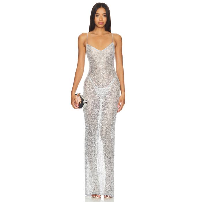 Nbd 【 Leighan Gown Women Silver 】 レディース Silver しろがね色・しろがね色 ドレス-レディースファッション