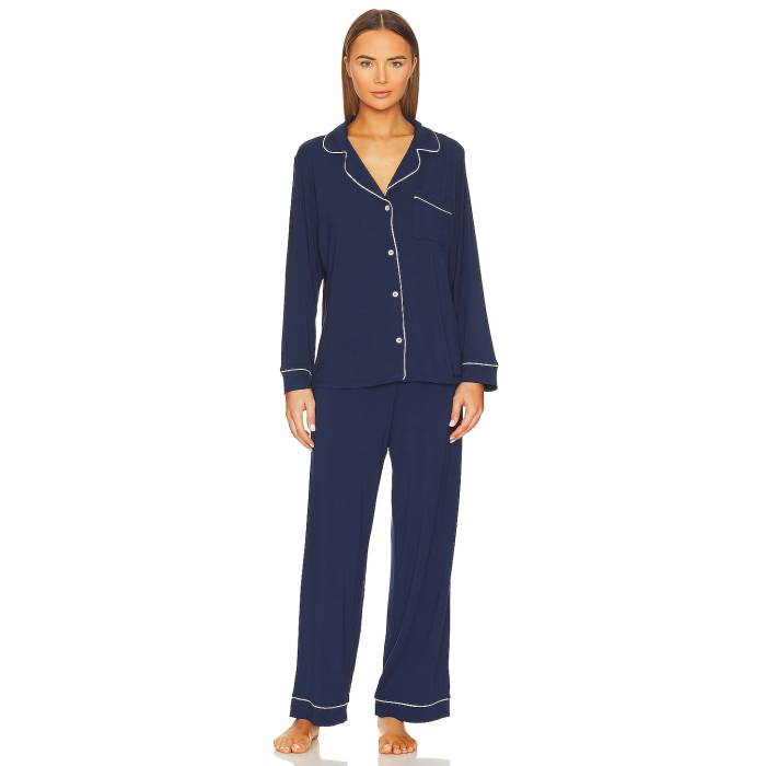 エバージェイ Eberjey 【 Gisele Long Pj Set Women Navy 】 レディース 紺色 米国海軍