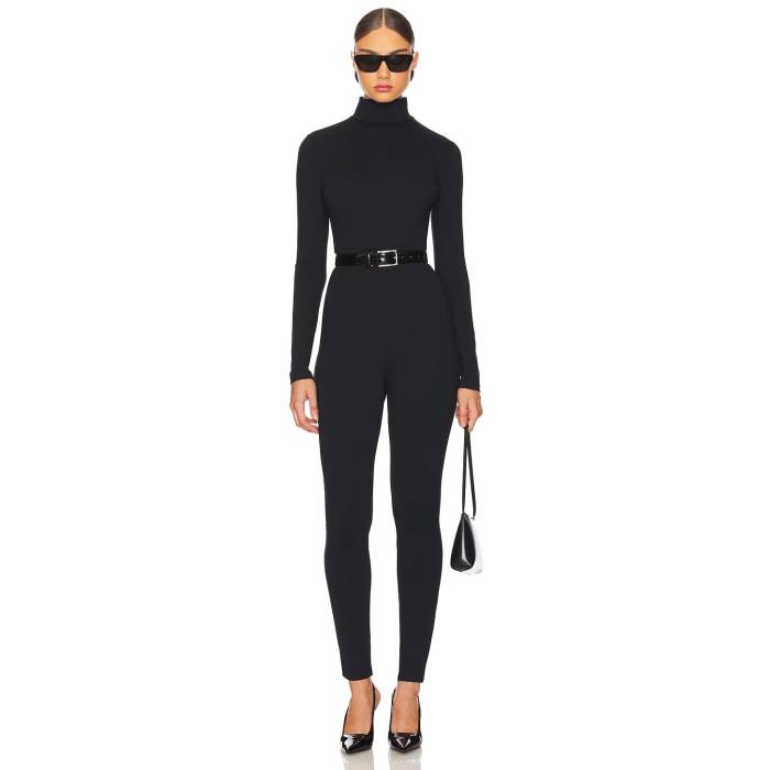 スサナモナコ Susana Monaco 【 Mock Neck Long Sleeve Jumpsuit Women Black 】 Sleeve 衣袂 飛び降りる背広 レディース 黒いこと 黒いこと