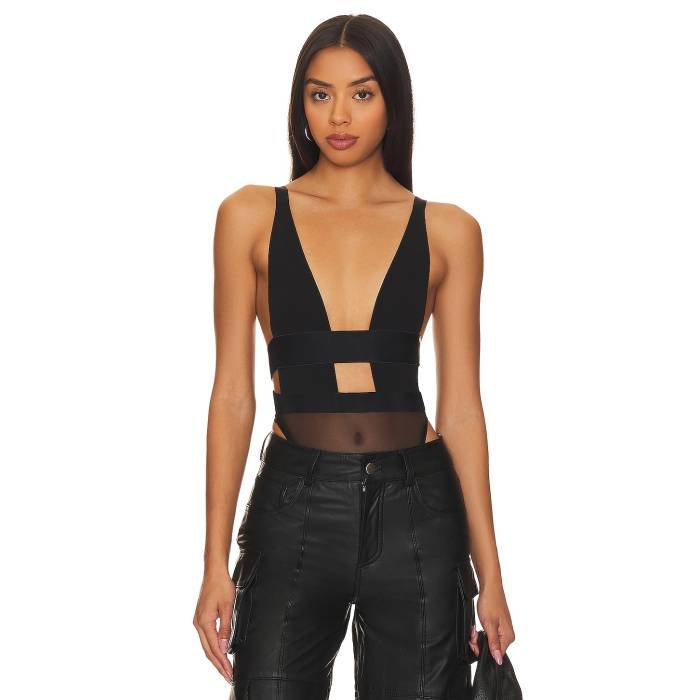 青碧ベラ Bluebella 【 Topaz Bodysuit Women Black 】 上半身背広 レディース 黒いこと 黒いこと