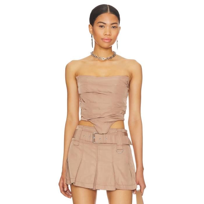 H:ours 【 Ariella Corset Top Women Khaki Brown 】 レディース カーキ 赤銅色 赤銅色