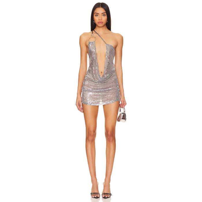 ジェイディッドロンドン Jaded London 【 Draped Mini Dress With Ring Detail Women Gunmetal 】 ドレス レディース｜スニケス 28,730円