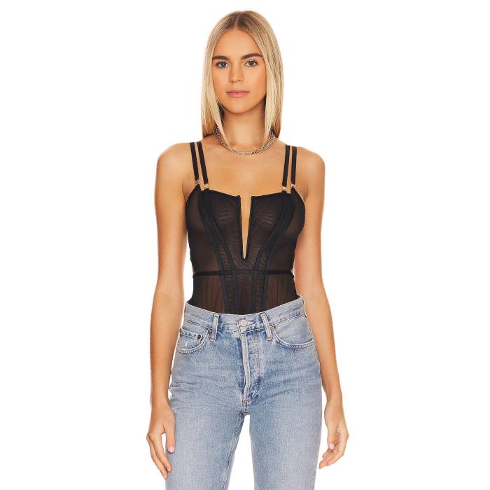 青碧ベラ Bluebella 【 Elizabeth Bodysuit Women Black 】 上半身背広 レディース 黒いこと 黒いこと