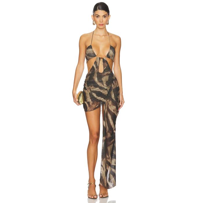 ジェイディッドロンドン Jaded London 【 Plunge Mini Dress Women Brown 】 ドレス レディース 茶色 ブラウン|スニケス