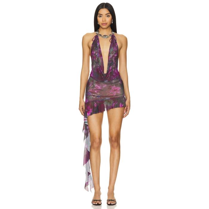 ジェイディッドロンドン Jaded London 【 Sheer Glitter Backless Dress Women Multi 】 ドレス レディース｜スニケス