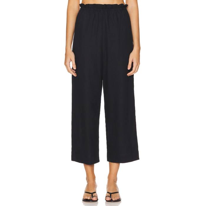 ショウミーユアムームー Show Me Your Mumu 【 Peggy Pants Women Black Linen 】 レディース 黒色 ブラック|スニケス