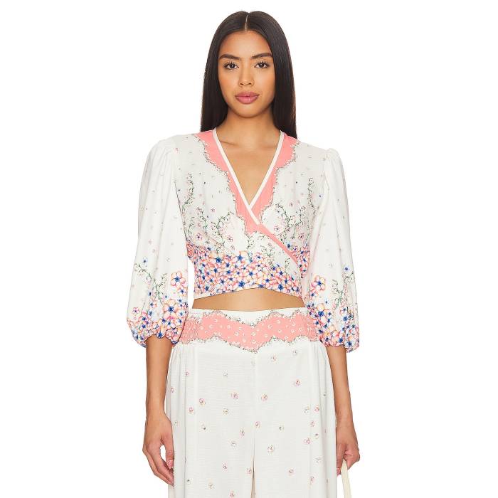 Agua Bendita 【 X Revolve Asia Cropped Blouse Women Meadow 】 レディース｜スニケス