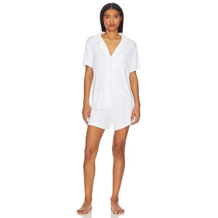 エバージェイ Eberjey 【 Gisele Relaxed Short Pj Set Women White 】 レディース 白色 ホワイト|スニケス