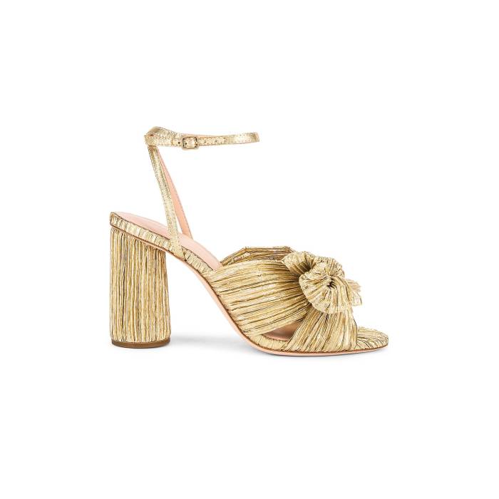 ロフラーランドール Loeffler Randall 【 Camellia Bow Heel With Ankle Strap Women Gold 】 踵 同盟罷工さあ美 レディース ゴールド