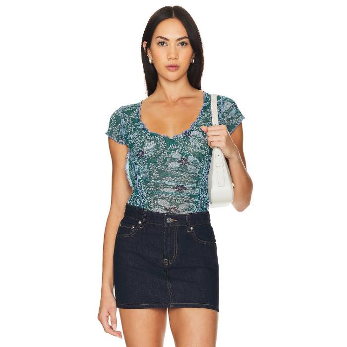 フリーピープル Free People 【 Oh My Baby Tee Women Seagrass Combo 】 Tシャツ レディース