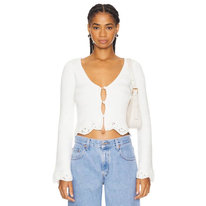 Lpa 【 Heidi Cardigan Women White 】 ジレー レディース 白いこと 白いこと