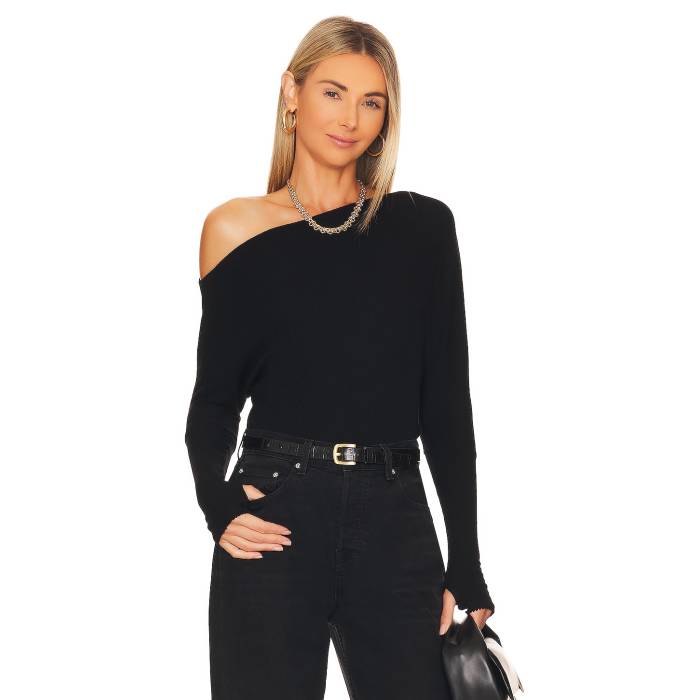 Enza Costa 【 Slouch Top Women Black 】 レディース 黒いこと 黒いこと