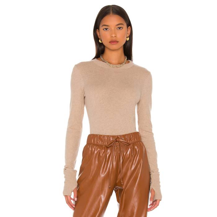 Enza Costa 【 Cashmere Easy Cuffed Crew Women Khaki 】 労働者の一団 レディース カーキ