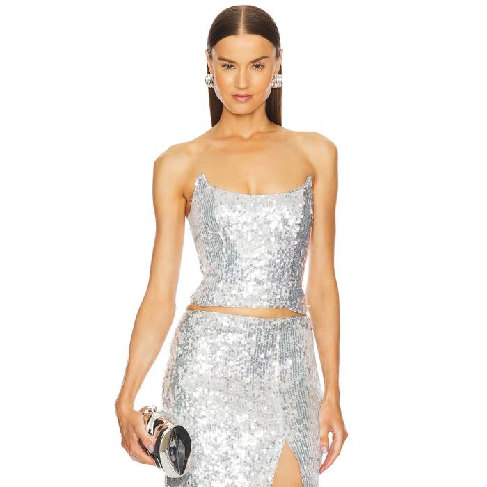 Michael Costello 【 X Revolve Seona Top Women Silver 】 レディース Silver しろがね色・しろがね色