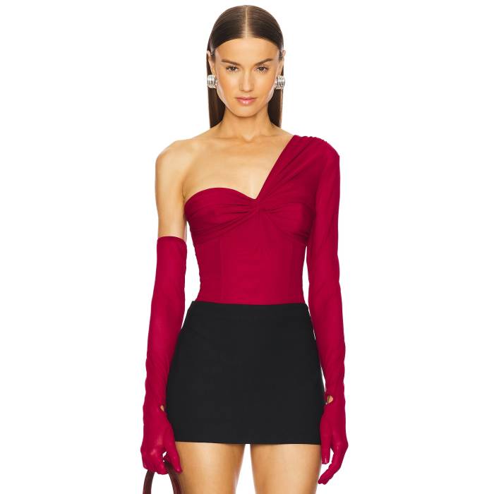Michael Costello 【 X Revolve Nobu Bodysuit Women Red 】 上半身背広 レディース Red 赤・赤いこと