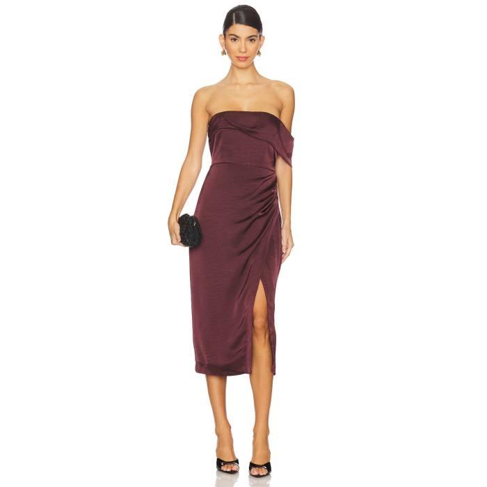Astr The Label 【 Gwyneria Dress Women Eggplant 】 御召しもの レディース