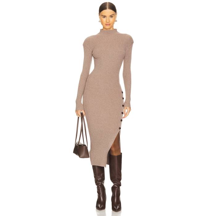 Astr The Label 【 Soryn Sweater Dress Women Taupe 】 調教師 お召しもの レディース ドレス-レディースファッション
