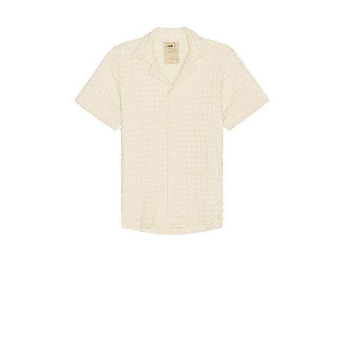 Oas 【 Ecru Cuba Waffle Shirt Men Off White 】 ワーヘル メンズ 白いこと 白いこと