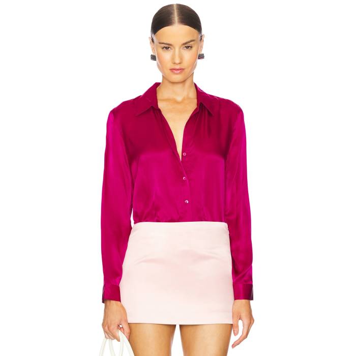 L\u0027agence 【 Tyler Long Sleeve Blouse Women Ruby 】 Sleeve 捩り レディース