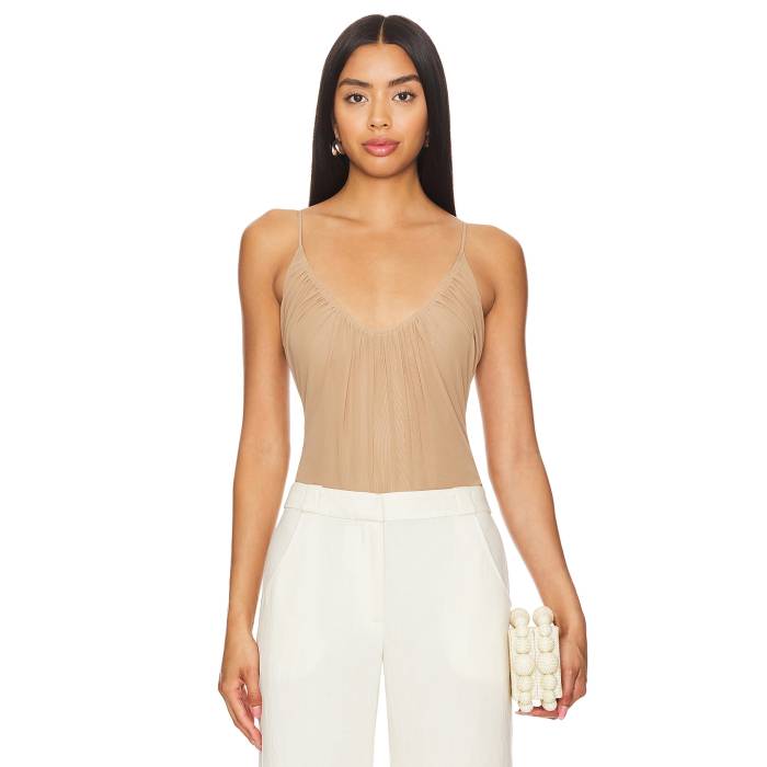 L\u0027agence 【 Gelina Ruched Bodysuit Women Dark Cappuccino 】 上半身背広 レディース