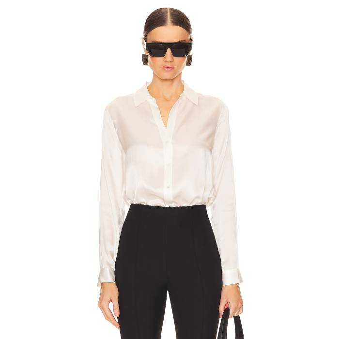 L\u0027agence 【 Tyler Long Sleeve Blouse Women Ivory 】 Sleeve 捩り レディース 象牙色