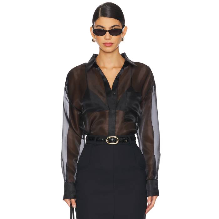 Rue Sophie 【 Amber Organza Shirt Women Black 】 レディース 黒いこと 黒いこと