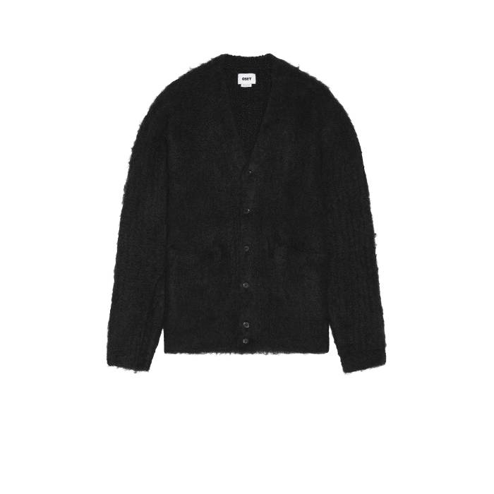 オベイ Obey 【 Patron Cardigan Men Black 】 ジレー メンズ 黒いこと 黒いこと