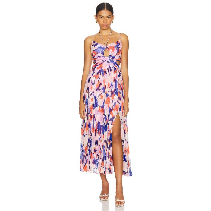 Astr The Label 【 Aquata Dress Women Orange Blue Abstract 】 ドレス レディース orange 橙・オレンジ 青色 ブルー|スニケス
