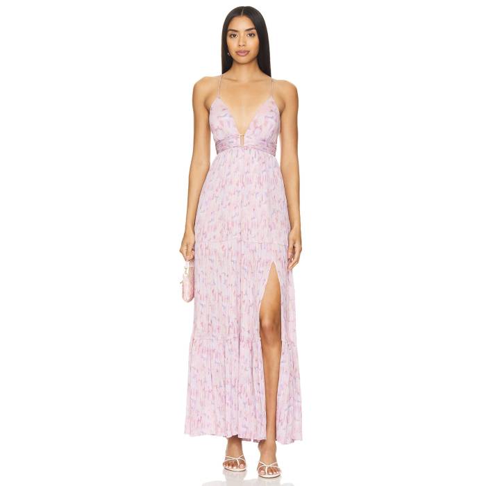 Astr The Label 【 Minari Dress Women Lavender Multi 】 お召しもの レディース ドレス-レディースファッション