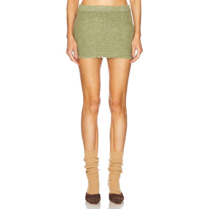 Guizio 【 Palmyra Knit Mini Skirt Women Sage 】 編み物 レディース
