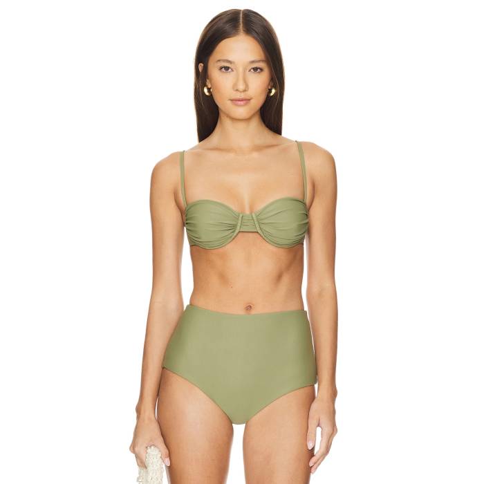 フェイスフルザブランド Faithfull The Brand 【 Stefania Bikini Top Women Khaki 】 レディース カーキ