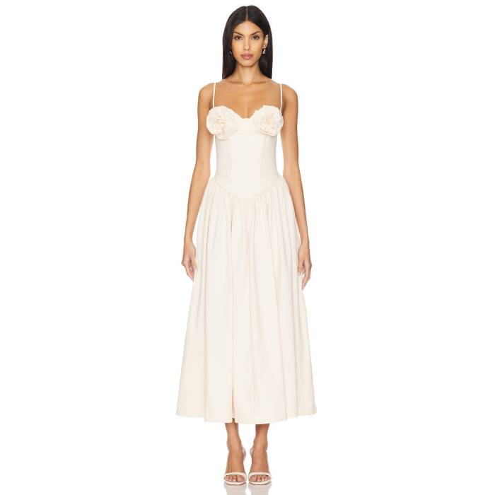 Lpa 【 Freya Midi Dress Women Dusty Pearl 】 お召しもの レディース パール ドレス-レディースファッション