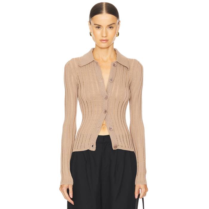 L\u0027academie 【 By Marianna Olivie Cardigan Women Taupe 】 ジレー レディース