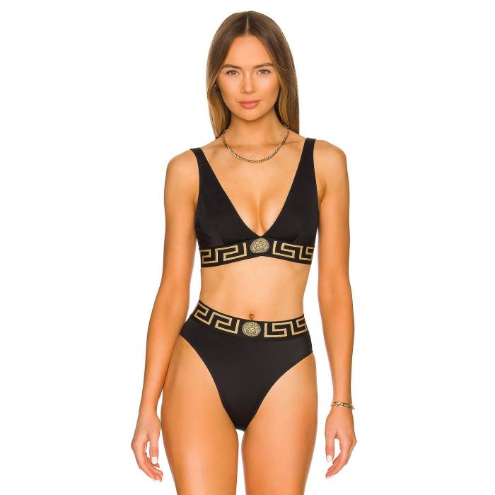 ヴェルサーチ Versace 【 Triangle Bikini Top Women Black 】 レディース 黒いこと 黒いこと