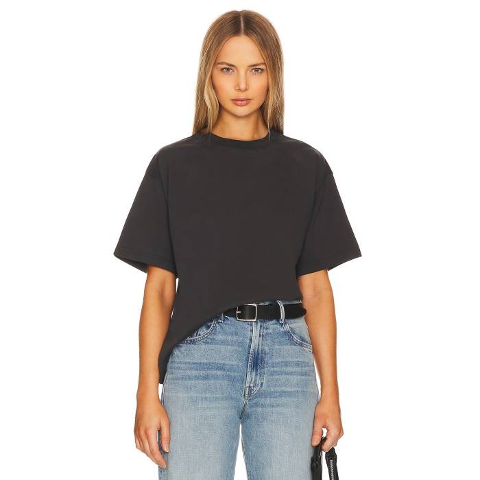 Wao 【 The Relaxed Tee Women Washed Black 】 Tシャツ レディース 黒色 ブラック｜スニケス