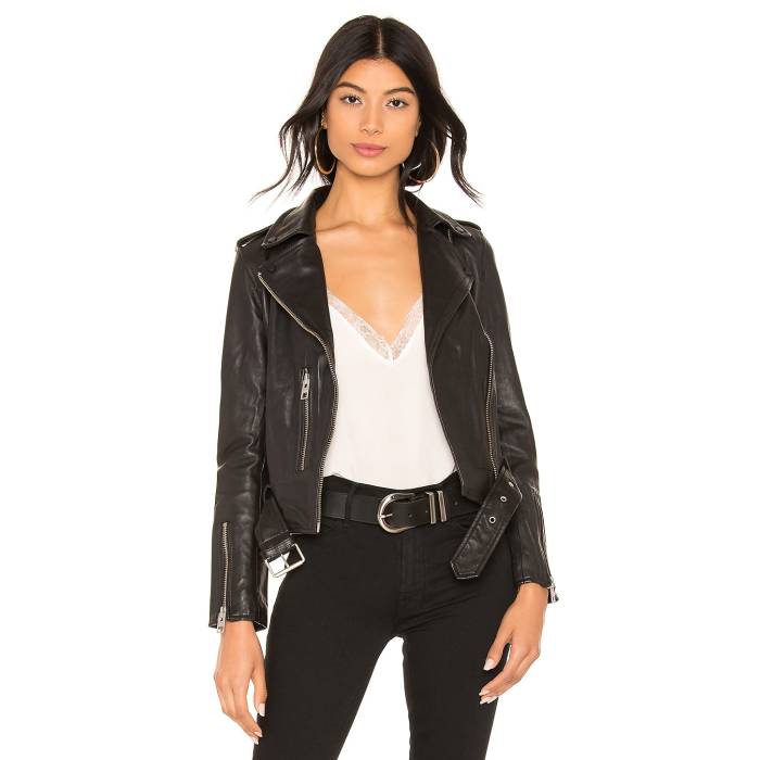 オールセインツ Allsaints 【 Balfern Leather Biker Jacket Women Black 】 なめし革 Jacket 上衣 レディース 黒いこと 黒いこと