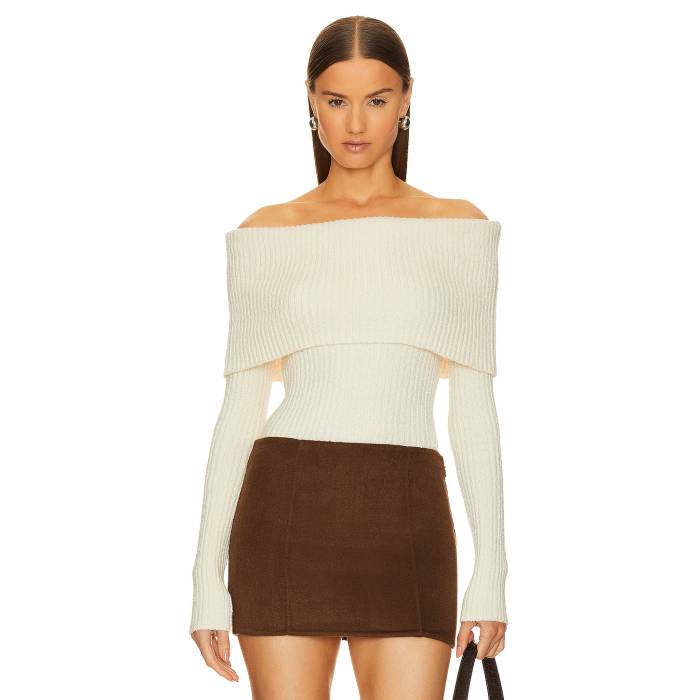 L'academie 【 Namir Off Shoulder Sweater Women Cream 】 トレーナー レディース クリーム｜スニケス 27,625円