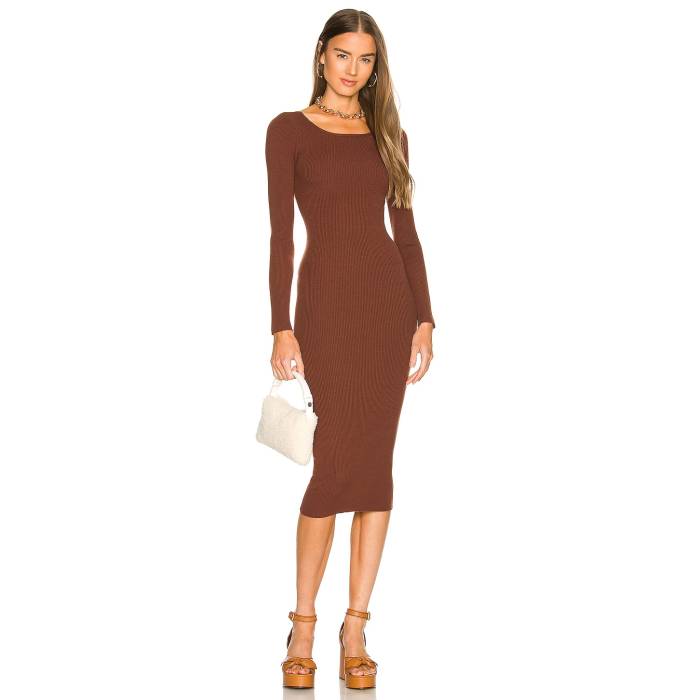 Lpa 【 Auburn Sweater Dress Women Chocolate 】 オーバーン トレーナー ドレス レディース｜スニケス