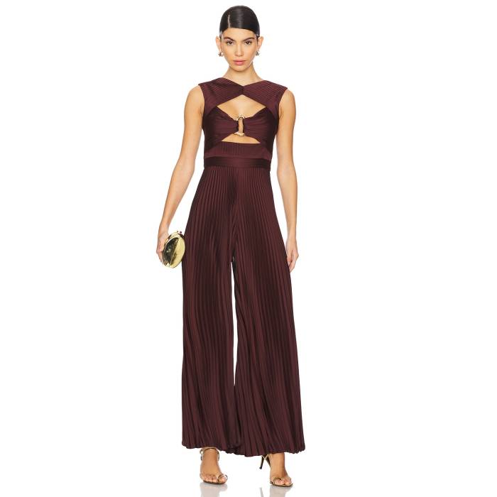 Amur 【 Rosalynn Pleated Jumpsuit Women Smoky Quartz 】 飛び降りる背広 レディース