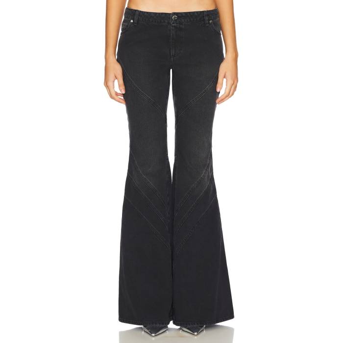 Santa Brands 【 Flared Jeans Women Black 】 デニム レディース 黒いこと 黒いこと