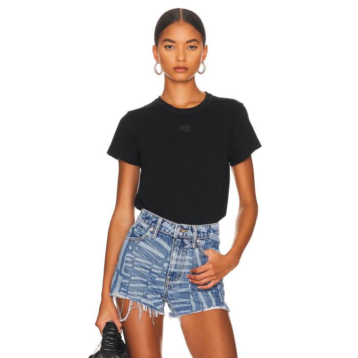 アレキサンダーワン Alexander Wang 【 Shrunken Tee Women Black 】 Tシャツ レディース 黒色 ブラック｜スニケス