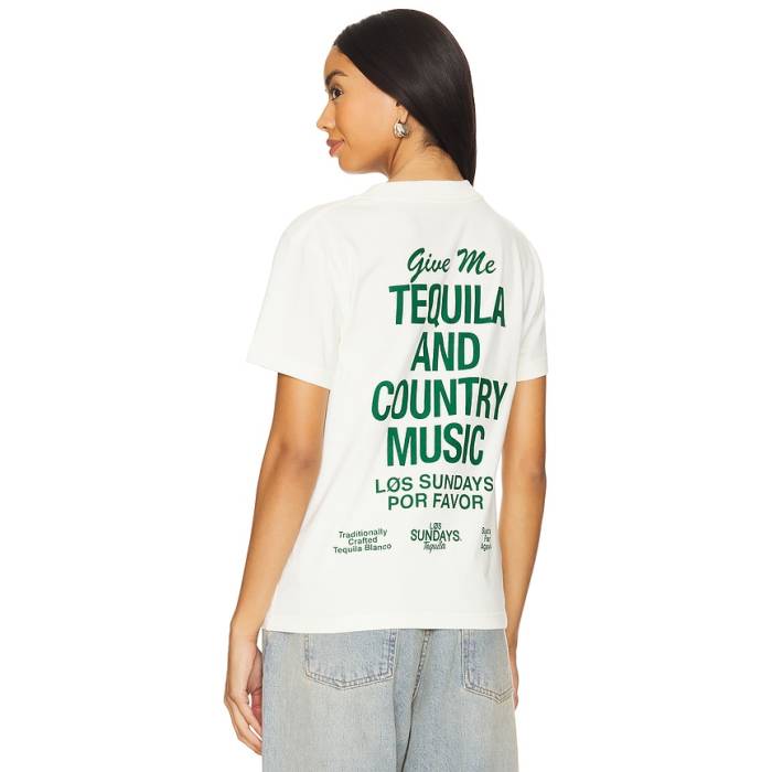 Los Sundays 【 The Tequila & Country Music Tee Unisex Bone &Amp; Green 】 カントリー Tシャツ ユニセックス green 緑・グリーン｜スニケス